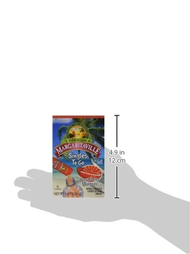 Margaritaville, Singles To Go Water Drink Mix Flavored NonAlcoholic Powder Sticks 6 Count, Strawberry Daiquiri, 0.63 Ounce