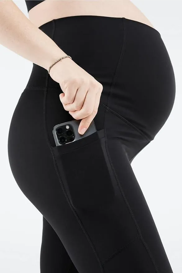 Fabletics Women's PureLuxe High-Waisted Maternity 7/8 Legging, Workout, Yoga, Light Compression, Buttery Soft
