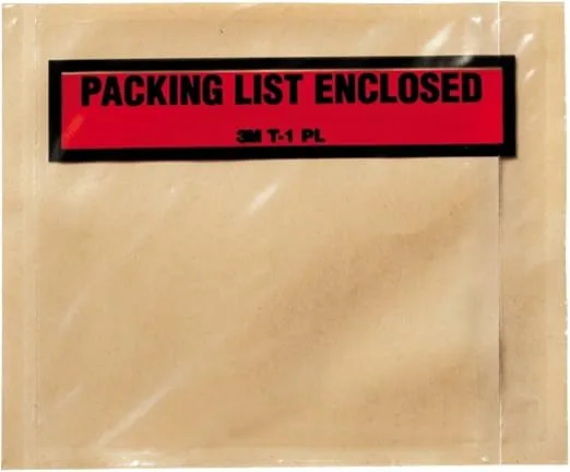 3M Top Print Packing List Envelope PLE-T1 PL, 4-1/2 in x 5-1/2 in, 1000 per case - 21200375934