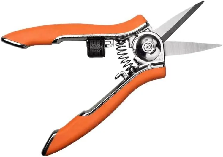 Gardener's Supply Company Pocket Snips | Handy Compact Sized Ergonomic Tool for Gardening Trimming and Harvesting, Pruning & Deadheading - Orange