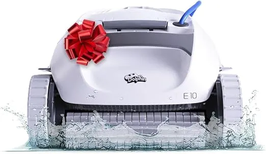 Dolphin (2024 Model) E10 Automatic Robotic Pool Vacuum Cleaner, Active Scrubber Brush, Top Load Filters Access, Ideal for Above-Ground Pools up to 30 FT in Length