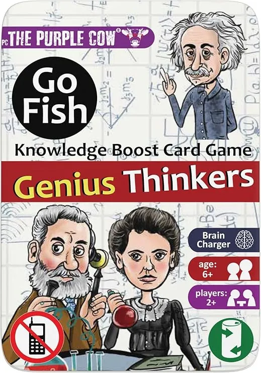 The Purple Cow Go Fish! - Genius Thinkers - The Classic Card Game with a General Knowledge Boost for Kids & Families Ages 6+