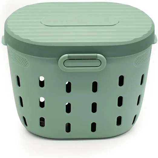 Vego Garden In-Ground Worm Composter Outdoor Farm Compost Bin 7 Gallons BPA-Free Composting System for Raised Garden Beds, Sage Green