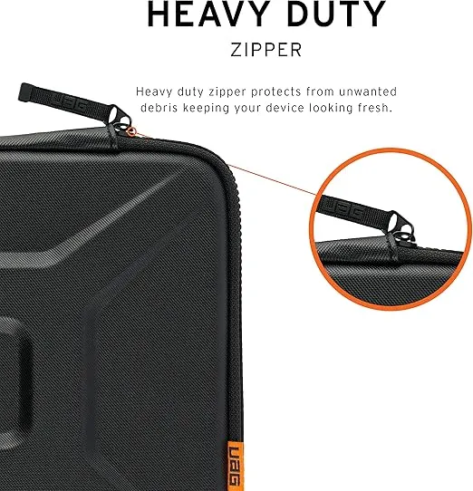 URBAN ARMOR GEAR UAG Large Sleeve With Carrying Handle for 15-16" Laptops [Black] Rugged Tactile Grip Weatherproof Protective Slim Secure Laptop/Tablet Sleeve, Compatible with MacBook Pro 16" A2485