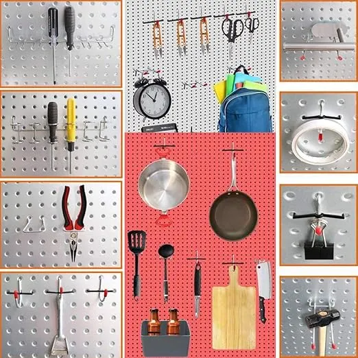 248PCS Pegboard Accessories Organizer Kit, Pegboard Bins for Tools, 1/8 and 1/4 inch Pegboard Hooks Assortment, Pegboard Bins, Metal Hooks for Hanging Storage (Black)