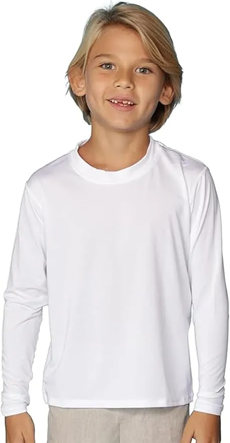 INGEAR Boys' Rash Guard with UPF 50+ Sun Protection, Quick-Dry Swim Shirts for Boys, Lightweight and Dry Fit Sizes XS-XL