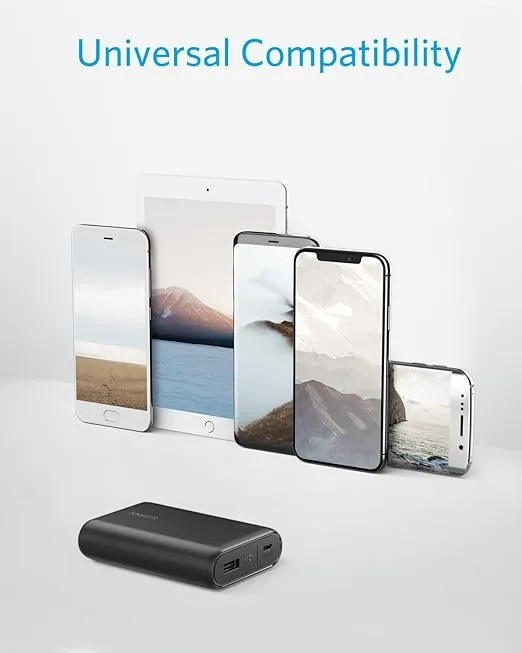 Anker PowerCore 10000 Portable Charger, 10,000mAh Power Bank, Ultra-Compact Battery Pack, Phone Charger for iPhone 15/15 Plus/15 Pro/15 Pro Max, Samsung and More