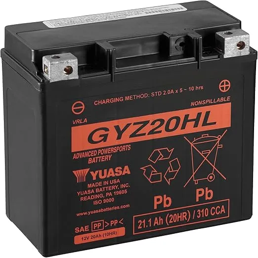 Yuasa YUAM720GH GYZ20HL Factory Activated GYZ H Series AGM Battery