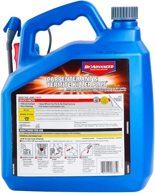 BioAdvanced Carpenter Ant & Termite Killer Plus, Ready-to-Use, for Insects, 1.3 Gal