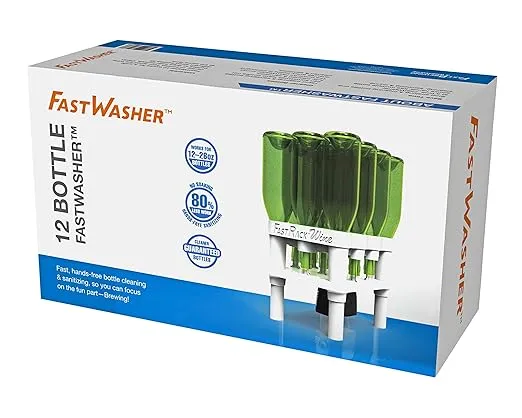 FastWasher12 Beer Bottle Washer and Wine Bottle Cleaner, General Purpose Bottle Rinser, Bottle Cleaner and Bottle Sanitizer System, Easy to Assemble