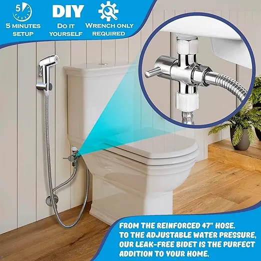 Handheld Bidet Sprayer for Toilet - Triple Mode Cloth Diaper Spray - Hand Held Jet Spray - Premium Hose Sprayer Attachment - Adjustable Muslim Shower Shattaf