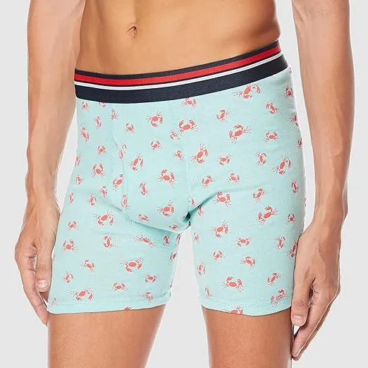 Amazon Essentials Men's Comfortable Cotton Tag-Free Boxer Brief, Pack of 5