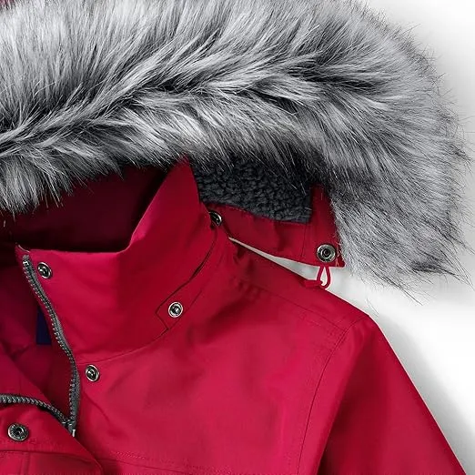 Lands' End Women's Expedition Waterproof Down Winter Parka with Faux Fur Hood