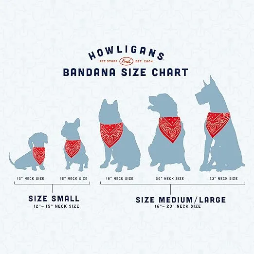 Genuine Fred Howligans Dog Bandana, Small, Navy