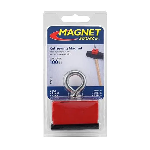 Master Magnetics Fishing Magnet with Eyebolt - Powerful Retrieving and Holding Magnet, 100 lb Pull Force, 07541