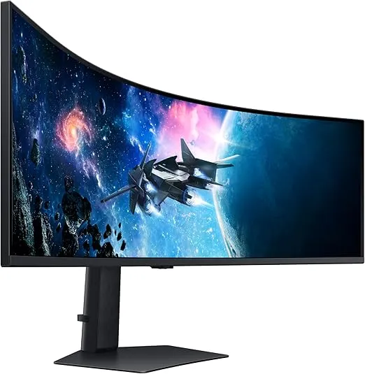 SAMSUNG 49” Odyssey G9 Series DQHD 1000R Curved Gaming Monitor, 1ms(GtG), VESA DisplayHDR 1000, 240Hz, AMD FreeSync Premium Pro, Height Adjustable Stand, Ultrawide Screen, LS49CG954ENXZA, 2024