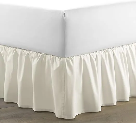 Laura Ashley Home Solid Ivory Ruffled Bedskirt, Queen