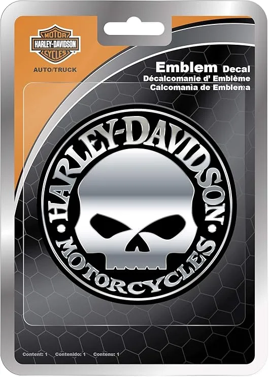 Chroma 009113 Harley-Davidson Skull Chrome ABS Decal, 1 Pack