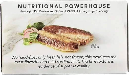Wild Planet Wild Sardines in Water, Sea Salt, Skinless & Boneless, Tinned Fish, Sustainably Wild-Caught, Non-GMO, Kosher, Gluten Free, Keto and Paleo, 4.25 Ounce (Pack of 12)