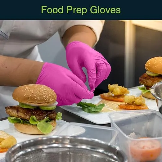 Fuchsia Hot Pink Nitrile Disposable Gloves - 200 Count - 3 Mil Nitrile Gloves Medium - Powder and Latex Free Rubber Gloves - Surgical Medical Exam Gloves - Food Safe Cooking Gloves
