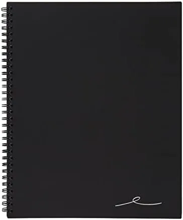 Office Depot Wirebound Notebook, 8 7/8in. x 11in., 1 Subject, Narrow Ruled, 160 Pages (80 Sheets), Black, ODUS1402-027