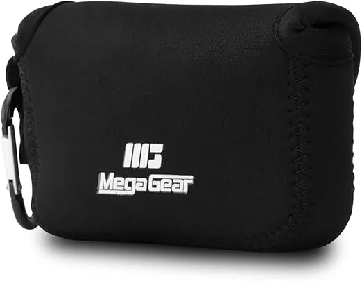 MegaGear MG085 Sony Cyber-shot DSC-RX100 VII, Cyber-shot DSC-RX100 VI, DSC-RX100 V, DSC-RX100 IV, DSC-RX100 III, DSC-RX100 II Ultra Light Neoprene Camera Case - Black, PU Leather