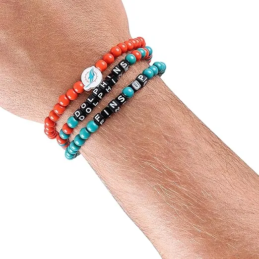 FOCO NFL unisex-adult NFL Team Logo Officially Licensed 3-Pack Beaded Friendship Bracelets