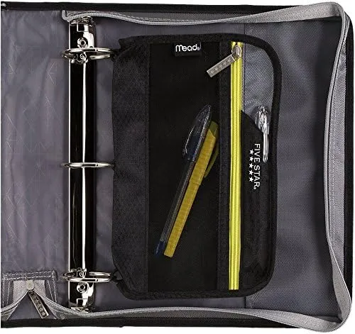 Xpanz Zipper Carrying Case, Pouch for Pencil, Pen, Supplies - Puncture , Black,Gray