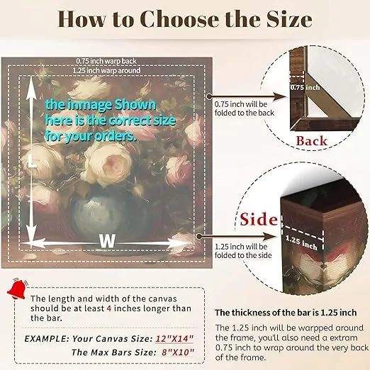 Canvas Frame, 20 x30 Inch Stretcher Bars Wood Kits with Accessories for Oil Painting and Picture Wall Art