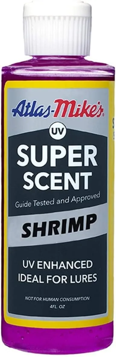 Atlas Mike's Shrimp UV Super Scent for Fishing Bait to Attract Fish, Pink