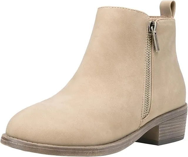 Jeossy Women's Ankle Boots Thick Heel Low Heeled Booties for Women