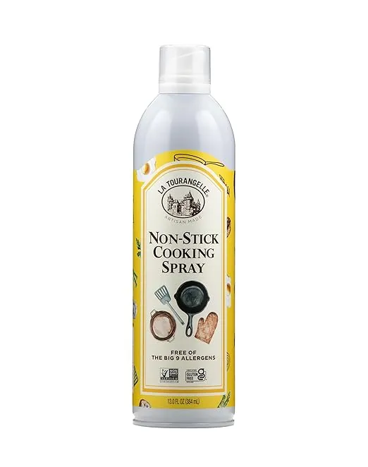 La Tourangelle, Non Stick Cooking Spray, Expeller Pressed Oil, Non Aerosol, For Neutral Flavor, Medium to High Heat, 13 Fl Oz