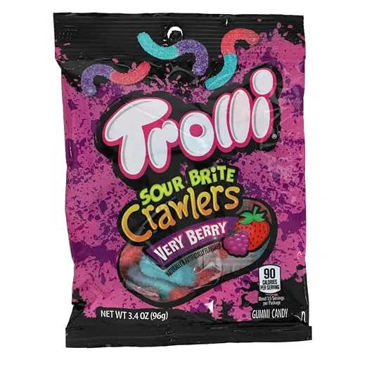 Trolli SOUR BRiTE Crawlers VERY BERRY Gummy Candy, 3.4 oz.
