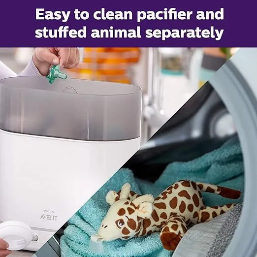 Philips AVENT Soothie Snuggle Pacifier Holder with Detachable Pacifier, 0m+, Monkey, SCF347/02