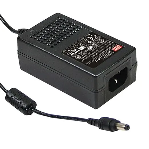 MEAN WELL GST18A05-P1J AC-DC High Reliability Industrial Table Top Power Supply, 2.1mm Plug Level VI, 5V 3A 15W 3-Wire