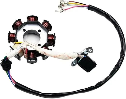 PRO BAT Full Electric Wiring Harness Wire Loom CDI Coil 8 Pole Stator Assembly For 4 Wheelers Stroke ATV Quad Pit Dirt Bike Buggy Go Kart 150cc 200cc 250cc 300cc Compatible with Zongshen Lifan YX