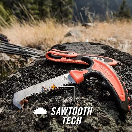 Gerber Gear Vital Pack Compact Saw, Stainless Steel Sawtooth Blade for Camping, Hunting and Hiking with Sheath