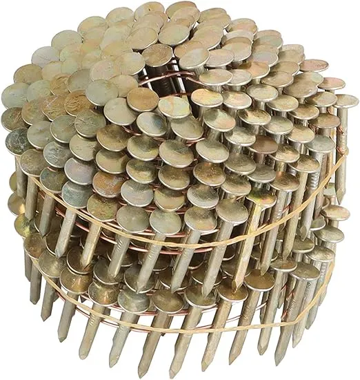 kimllier 7200 Count Coil Siding Nail Full Round Head Wire Collated Coil 15-Degree 1-1/4-Inch x .120-Inch Smooth Shank Electro Galvanized Coil Roofing Nails