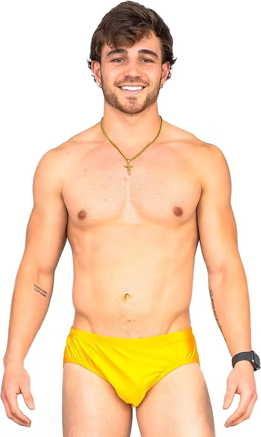 Yellow Wrestling Spandex Briefs Shorts