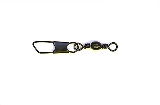 Eagle Claw 01042-012 Barrel Swivel, Sz12 w/Safety, Black, 7-Pack
