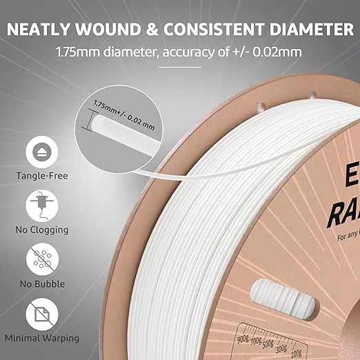ELEGOO Rapid PLA Plus Filament 1.75mm Red 1KG, PLA+ 3D Printer Filament for 30-600 mm/s High Speed Printing, Dimensional Accuracy +/- 0.02 mm, 1kg Cardboard Spool(2.2lbs)