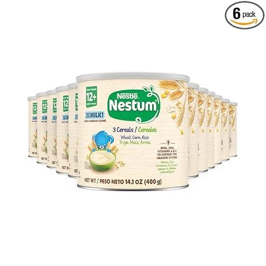 Nestle Nestum, 3 Cereales, Trigo, Maiz & Arroz, 14.1 Ounce (Pack of 6)