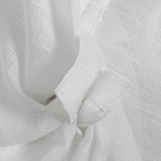 Archaeo Slub Textured Linen Blend Tie-up Balloon Window Shade, 40" x 63", White