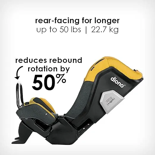 Diono Radian 3QXT SafePlus 4-in-1 Rear and Forward Facing Convertible Car Seat, Safe Plus Engineering, 4 Stage Infant Protection, 10 Years 1 Car Seat, Slim Fit 3 Across, Yellow Mineral