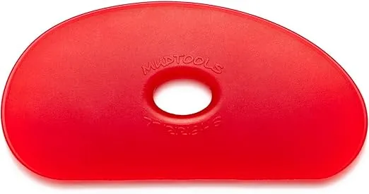 Polymer Rib Red Size 5 Very Soft - Large Kidney Shape - Ceramics, Pottery, Clay - R5