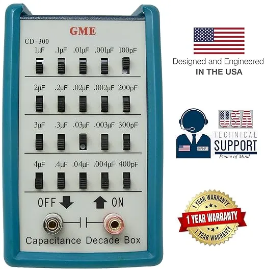 GME CD-300 Capacitance Substitution Decade Box, 5 Decades Range, 100pF to 11.111 μF, Designed in The USA