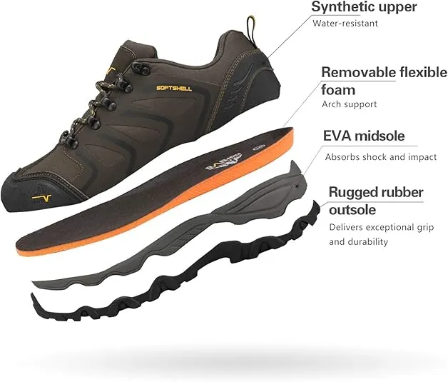 NORTIV 8 Men's Low Top Waterproof Hiking Shoes Trekking Trails Outdoor Work Shoes