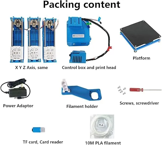 3D Printer Mini Desktop Printing Machine for Kids 100x100x100mm Print Size Removable Platform One-Key Printing with TF Card PLA Sample Filament for Beginners Household Education