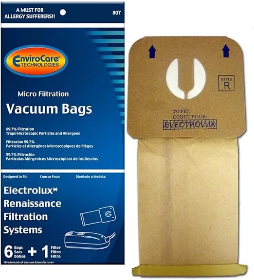EnviroCare Replacement Micro Filtration Vacuum Cleaner Dust Bags Designed to Fit Electrolux Renaissance Style R Canisters 6 Bags and 1 Filter