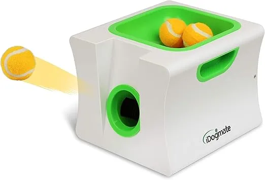 Small Interactive Ball Launcher with Rechargeable, Automatic Dog Ball Thrower for Mini Dog (Small Machine with 3 Balls)